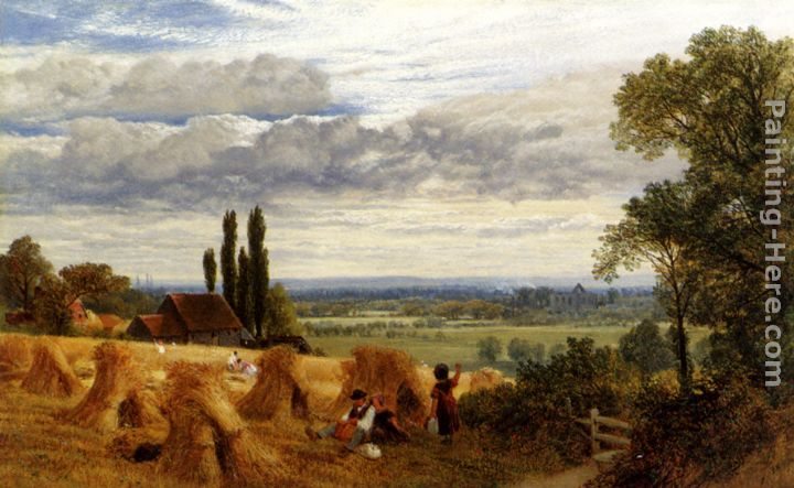 Frederick William Hulme Harvesting Near Newark Priory, Ripley, Surrey